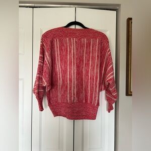 Red & White Women’s Sz 3 Vintage/Retro Inspired Striped Bat Wing Grandpa Sweater
